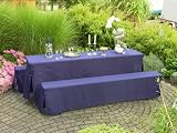 Hussen-Set für Festzeltgarnitur mit 50cm-Tisch, gepolsterte Ausführung, blau