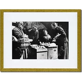 Gold Framed/Matted Print 17x23, Selling Eggs on Hester Street