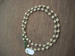 Tulsi Mala with Silver Caps Basil Japa Mala (54) Beads Meditation Yoga