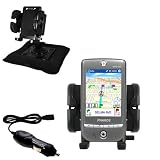 Pharos GPS 525P Auto Bean Bag Dash Holder with Car Charger - Uses Gomadic TipExchange