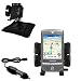 Pharos GPS 525P Auto Bean Bag Dash Holder with Car Charger - Uses Gomadic TipExchange