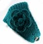 100% Handmade Knit Flower Headband best for Ponytail Styling, Aqua