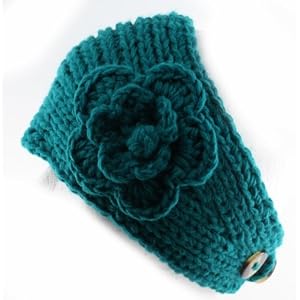 Buy 100% Handmade Knit Flower Headband best for Ponytail Styling, Aqua by NYGIftStop Headband