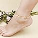 Fate Love Heart Shape Pendant Twisted Rope Chain Anklet 18k Gold Plated Foot Chain, 8