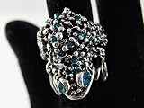 Antique Inspired Emerald Frog Toad Finger Ring size #7