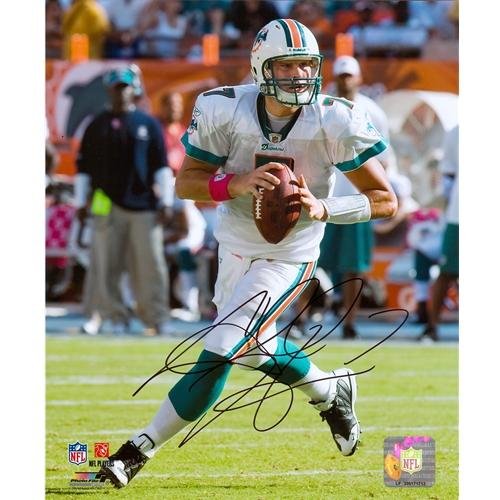 Autographed Chad Henne Picture - Miami Dolphins White Jersey 8x10 - Autographed College Photos
