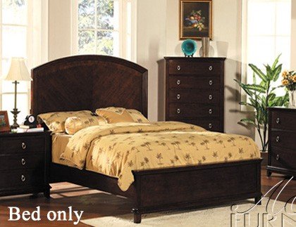 Queen Size Bed Contemporary Style Wenge Finish