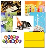 72 Birthday Cards for $14.99 - Its Your Birthday - Blank Cards - 12 Birthday Cards Each of 6 Different Designs, Yellow Envelopes Included.