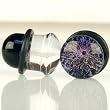 Pair of Glass Single Flared Foil Galaxy Plugs: 0g Grape