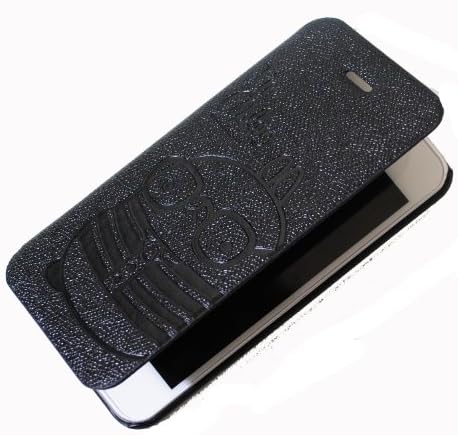 MOLANG Premium Leather Flip Case Cover For Apple iphone 5 5S (Black)