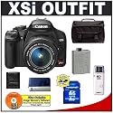 Canon Digital Rebel XSI 12MP Digital SLR Camera (Black) + Canon 18-55mm IS Lens + 8GB Cameta Accessory Kit