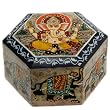 Small Hexagonal Marble Box with Ganesh Painting