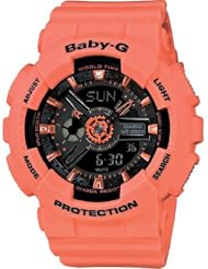 Casio Womens BA-111-4A2CR Baby-G Analog-Digital Display Quartz Orange Watch