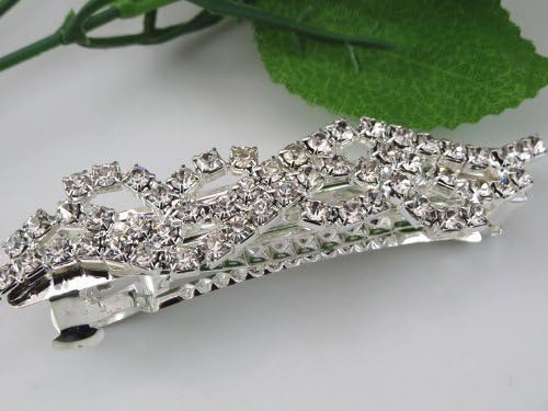 1pcs Gorgeous Clear Rhinestone Crystal Hair Barrette Clip Wedding