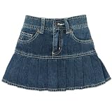 denim pleated skort
