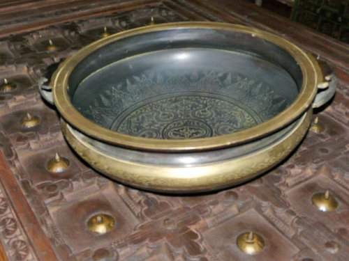 Brass Flower Planter / Urli Hand Etched Foral Designs