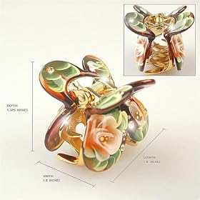 Arum Amber - Cubitas Sisley Collection (Hand-set crystal jewelry, Claw clip)