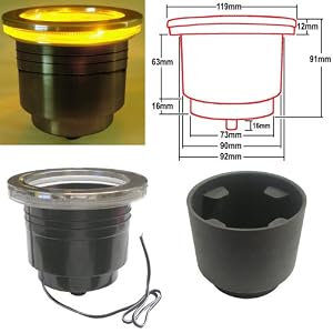 LED Cup Holder with Harness - Gold (Set of 10) by