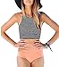 EVALESS Womens Strips Tank Top High Waist Swimwear Bikini Set