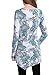BAISHENGGT Women's Crewneck Long Sleeve Handkerchief Hem Tunic Top Medium Green Floral