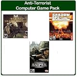 Atari Anti-Terrorist Computer Game Bundle, World War II Sniper Call To Victory, Marine Sharpshooter (One Shot; One Kill), Shadow Ops Red Mercury DVD PC, Terrorist Takedown.