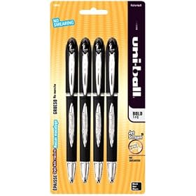 Uniball Jet Stream Stick Roller Ball 4 Pack Black by Sanford