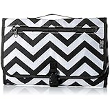 3 Bees & Me Changing Pad Diaper Clutch - Portable Diaper Changing Station Kit with Mat for Travel, Chevron