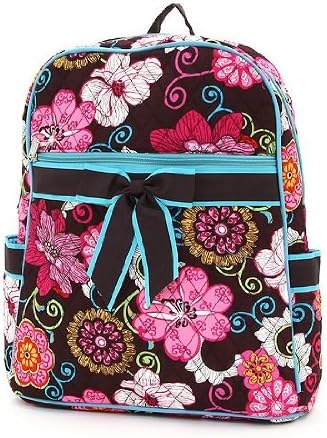 Quilted Floral Print Medium Backpack