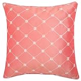 Review AsiaEXP  / Decorative Handmade Cushion Cover / Pillow Sham With Two Tone Diamond Embroidery - Rose Pink