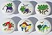 Dinosaur Drawer Pulls / Dinosaur Ceramic Cabinet Drawer Knobs / Set of 6