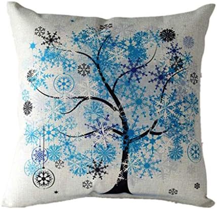 Beautyvan Comfortable Rural Fresh Cartoon Flower Tree Pillow Case Sofa Waist Throw Cushion Cover Home Decor (blue)