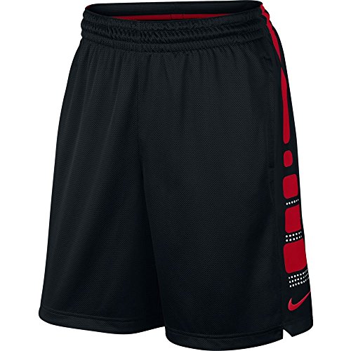 Nike Mens Elite Stripe Basketball Shorts Black/University Red 718378-014 Size Small