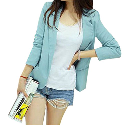 ROPALIA Korea Womens Long Sleeve Blazer Suit Basic Lapel Coat Candy Color