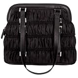 Gigi Chantal Black Nylon Ruched Shoulder Bag by BNF