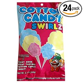 Taste of Nature Cotton Candy Swirzl, 2.1-Ounce Bags (Pack of 24) by Taste of Nature