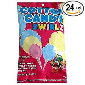 Taste of Nature Cotton Candy Swirzl, 2.1-Ounce Bags (Pack of 24) by Taste of Nature