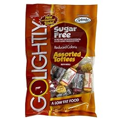 GoLightly Sugar-Free Candy, Assorted Toffees, 3.5-Ounces (Pack of 12)