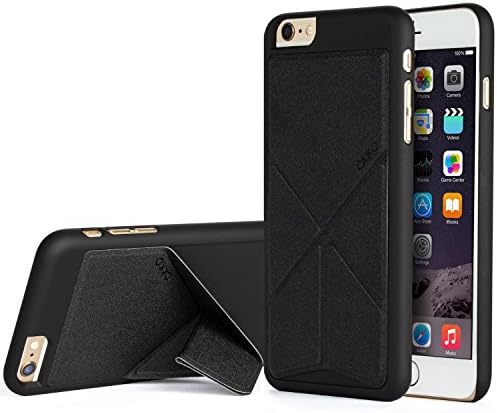 iPhone 6 6s Case, Akiko Stand Case [Origami Series] Ultimate Protection Scratch Proof Soft Interior Leather HardCase with [Foldable 2-Way Stand Feature] for iPhone 6 6s, Black
