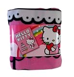 Hello Kitty Birthday Cake Style Fleece Blanket, Size Approximately 60 X 50