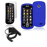 SAMSUNG SOLSTICE 2 II A817 BLUE SILICONE CASE, RAPID CAR CHARGER, LCD SCREE ....