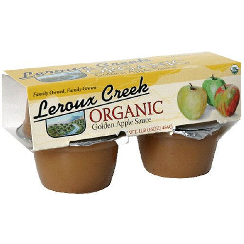 LeRoux Creek Organic Apple Sauce, Golden, 4-Ounce, 4-Count Cups (Pack of 6) by Apple Sauce Cups