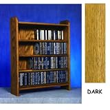 Solid Oak 4 Shelf CD Cabinet - Holds 220 CDs (Dark Oak) (30.0H x 24.25W x 7.25D)