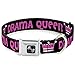 Buckle Down Seatbelt Buckle Dog Collar - Drama Queen Black/Fuchsia - 1