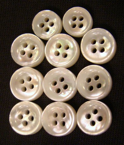 11 Mother of Pearl (MOP) shirt buttons gifts present bday birthday holiday stocking stuffers