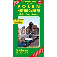 H�fer Stra�enkarten, Polen, Hinterpommern: K�slin, Stolp, Danzig. Mit separatem Ortsnamenverzeichnis. Innenstadtplan Danzig. 2-sprachig