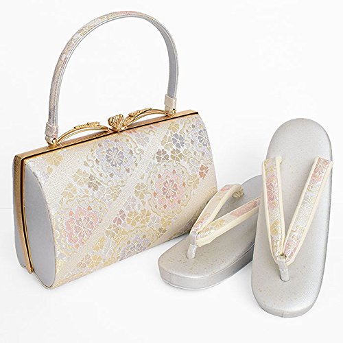 和ごころきもの屋　【紗織】ブランド【草履バッグセット】Ｌサイズ【帯地】パールトーン加工済【３枚芯】【日本製】和装バッグ　着物　バッグ　セット　フォーマル　単品　礼装　留袖　成人式　結婚式　訪問着　附下げ　振袖　bagset203