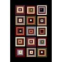 Blocked Contempo Rug Collection - Jet Black/ Multicolor