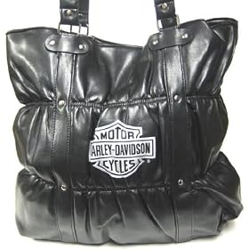 Licensed Harley Davidson Black Vinyl Shoulder Bag