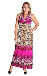 General Print Open-Back Maxi Dress 