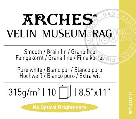 Canson Infinity- Arches Velin 315gsm (Ten 8.5x11 Inch Sheets)